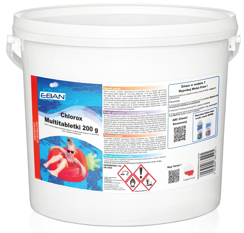 Chlorox Multitabs 200g – Comprimés de chlore pour piscine – 3 kg